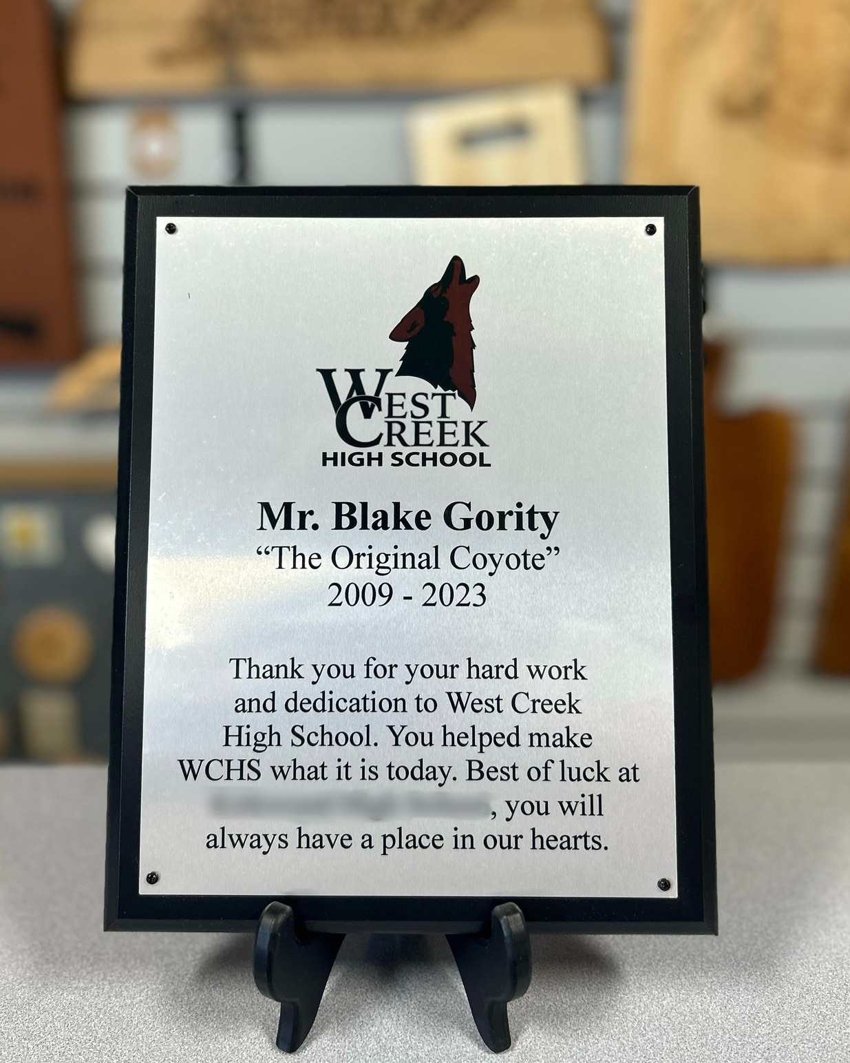 Full Color Black Plaque